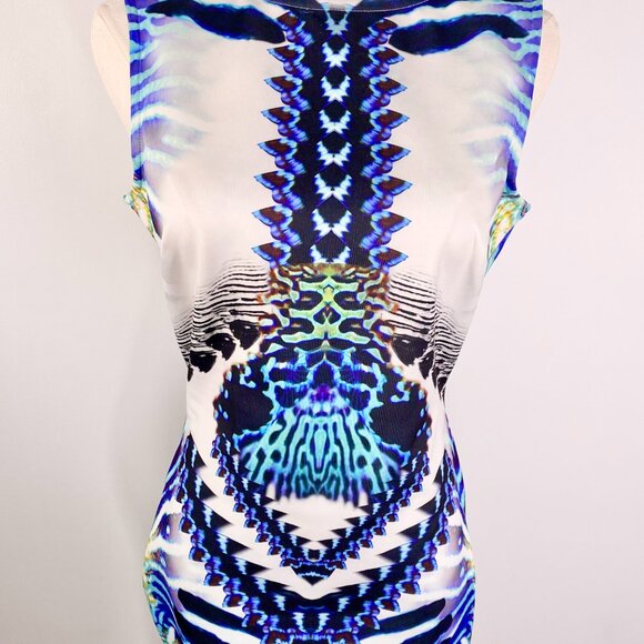 Asos Petite - Bold Abstract Stripe Bodycon Dress - Picture 4 of 9